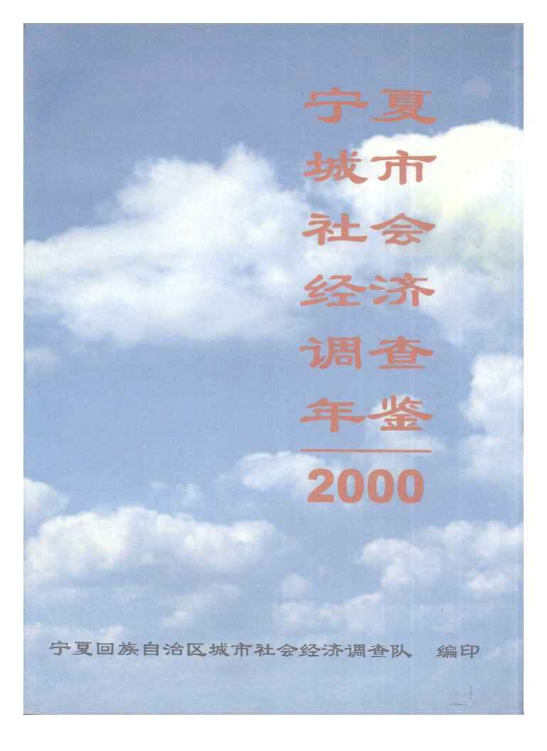 2000年宁夏城市社会经济调查年鉴