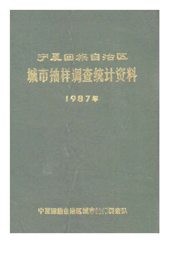1987年宁夏回族自治区城市抽样调查统计资料