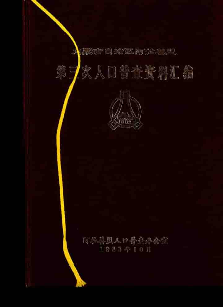 1983年阿拉善人口普查年鉴